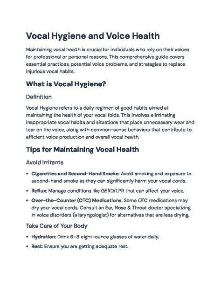 A Comprehensive Guide For Vocal Health And Cultural Understanding